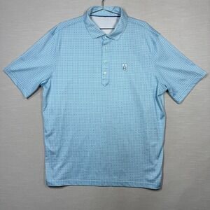 Stitch Golf Polo Shirt Men XXL Blue White Geometric St. Clair Country Club Logo